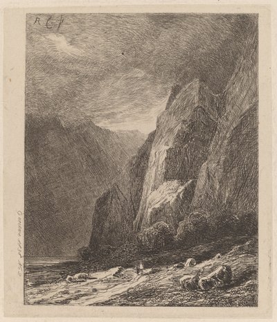 Klippen im Sturm von Alexandre Calame