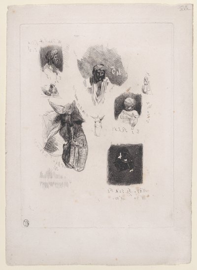 Blatt mit Skizzen, 1833-38 von Alexandre Gabriel Decamps