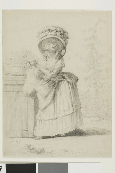 Eine elegante junge Frau in einem Garten von Alexandre Moitte