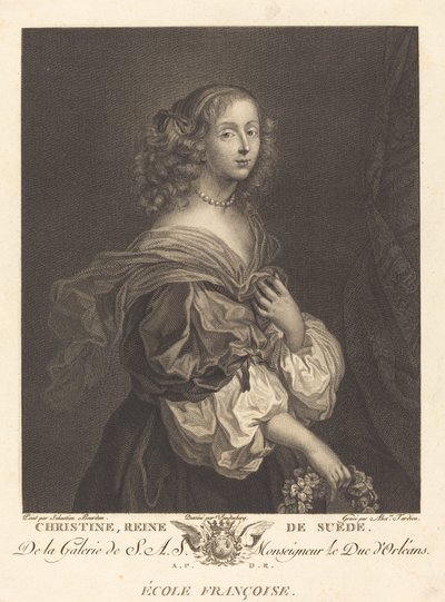 Königin Christina von Schweden von Alexandre Tardieu after Sébastien Bourdon after Charles Auguste van den Berghe