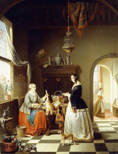 Die Mahlzeit planen, 1863 von Alexis van Hamme