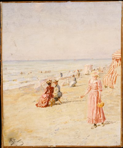 Der Strand, Ostende von Alfred Emile Stevens