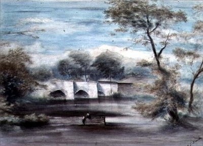 Landschaft mit Brücke von Alfred John Bowell