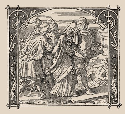 Die Nibelungen. Kriemhilds Abschied, 1840-1841 von Alfred Rethel