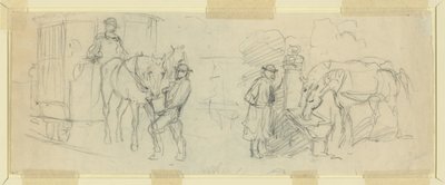 Füttern und Ausruhen der Pferde von Alfred Rudolph Waud
