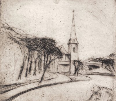 Weg mit Kirche von Alfred Simonsen