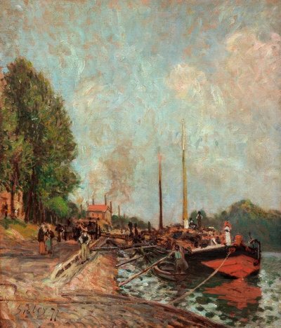 Barke in Billancourt von Alfred Sisley