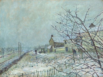 Erster Schnee in Veneux-Nadon von Alfred Sisley