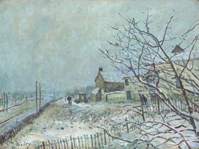 Erster Schnee in Veneux-Nadon, 1878 von Alfred Sisley