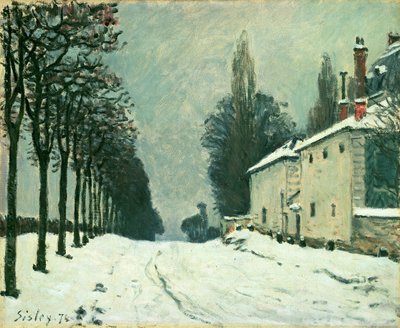 La Route de Louveciennes, Winter, 1874 von Alfred Sisley