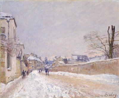 Rue Eugène Moussoir in Moret: Winter von Alfred Sisley