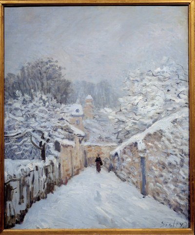 Schnee in Louveciennes von Alfred Sisley