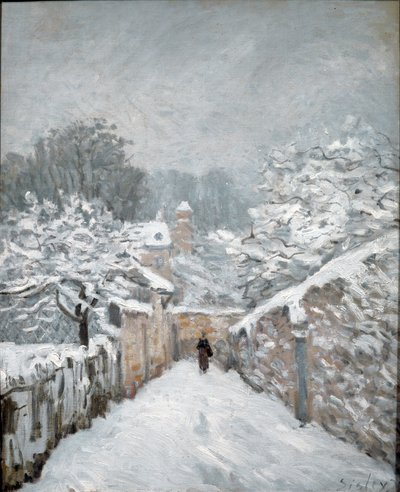 Schnee in Louveciennes von Alfred Sisley