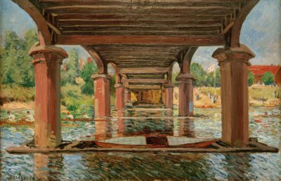 Unter der Brücke von Hampton Court von Alfred Sisley