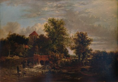 Schleusentor am Fluss Western von Alfred Stannard