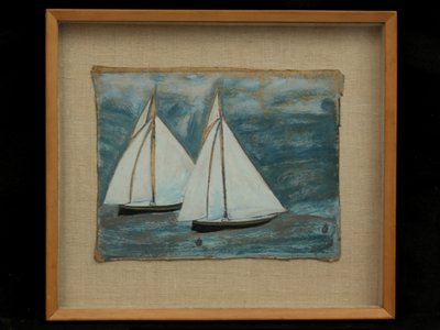 Zwei Segelboote, ca. 1930 von Alfred Wallis