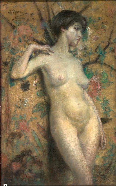 Akt vor einem Paravent von Alice Pike Barney