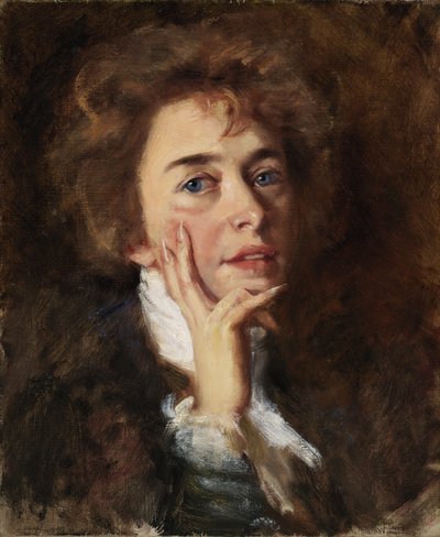 Selbstporträt mit Jabot, 1896 von Alice Pike Barney