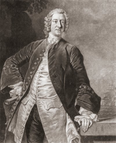 Admiral Edward Boscawen (Porträt) von Allan (after) Ramsay