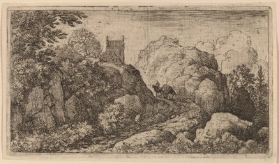 Karren in einer engen Passage von Allart van Everdingen