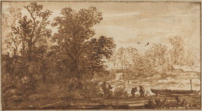 Fischer in einer Flusslandschaft von Allart van Everdingen