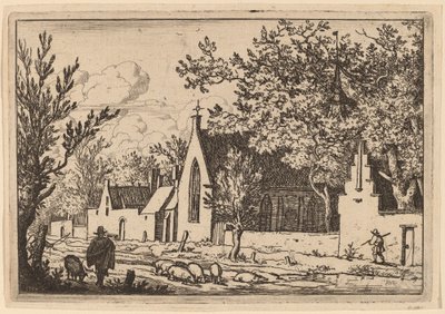 Schweinehirte in der Nähe einer Kapelle von Allart van Everdingen