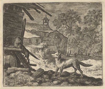 Die Katze klettert auf eine Scheune von Allart van Everdingen