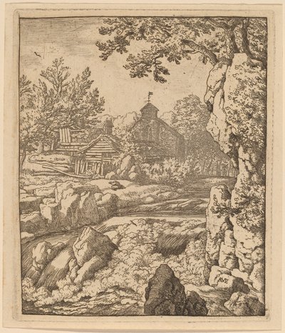 Wasserfall, wahrscheinlich ca. 1645-1656 von Allart van Everdingen