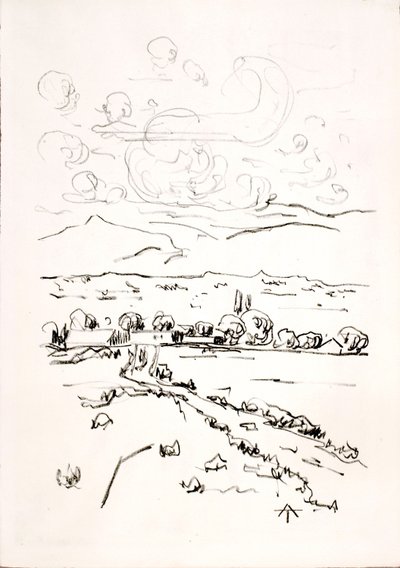 Landschaft mit Kumuluswolken von Allen Tucker