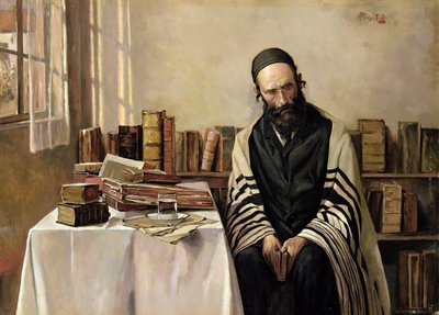 Ein Rabbi in seinem Arbeitszimmer von Alois Heinrich Priechenfried