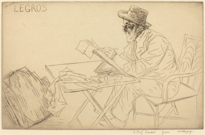 Alphonse Legros beim Skizzieren von Alphonse Legros