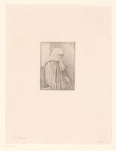 Bretonische Frau mit Kopftuch von Alphonse Legros