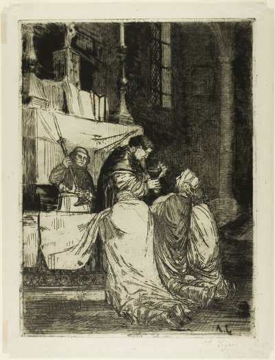 Kommunion in der Kirche von St. Médard von Alphonse Legros