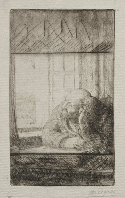 Abend am Fenster von Alphonse Legros