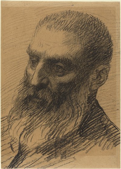 Kopf eines Mannes nach links gewandt von Alphonse Legros