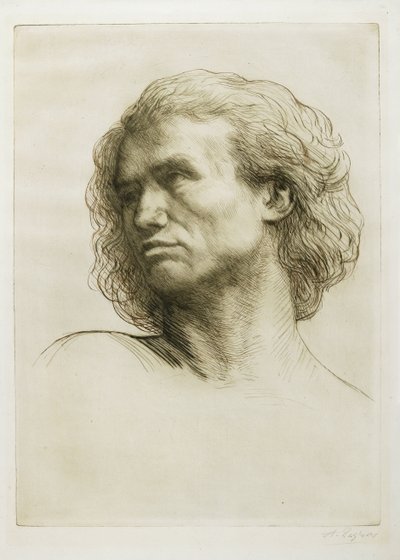 Kopf eines Modells (1877) von Alphonse Legros
