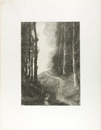 Landschaft mit Birken von Alphonse Legros