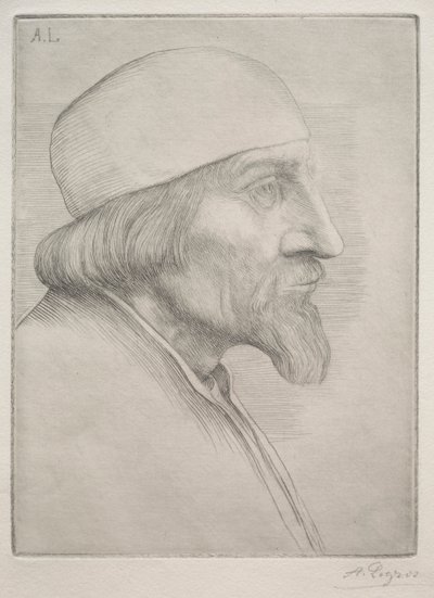 Mann mit Schädelkappe von Alphonse Legros