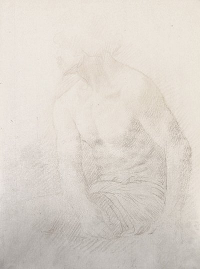 Sitzender männlicher Akt von Alphonse Legros
