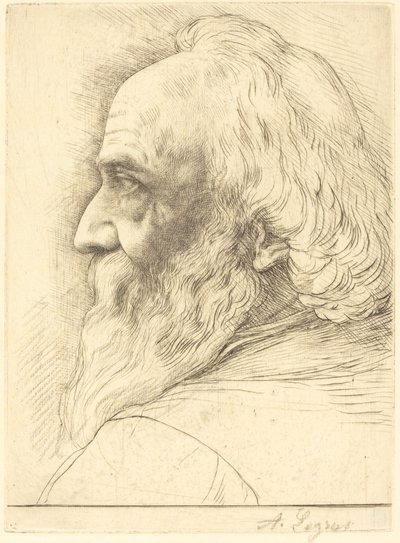 Selbstporträt, 12. Platte von Alphonse Legros