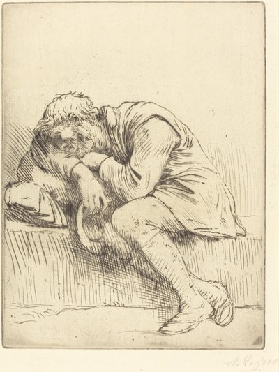 Schlafender Bettler von Alphonse Legros