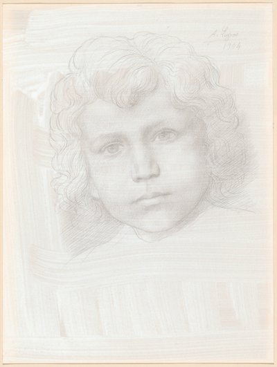 Studie von Amor (Kopf eines Mädchens) von Alphonse Legros