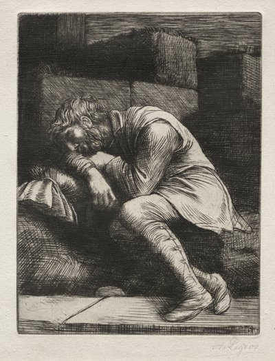Der schlafende Bettler von Alphonse Legros