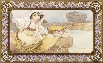 Italienisches Mädchen, 1900 von Alphonse Mucha