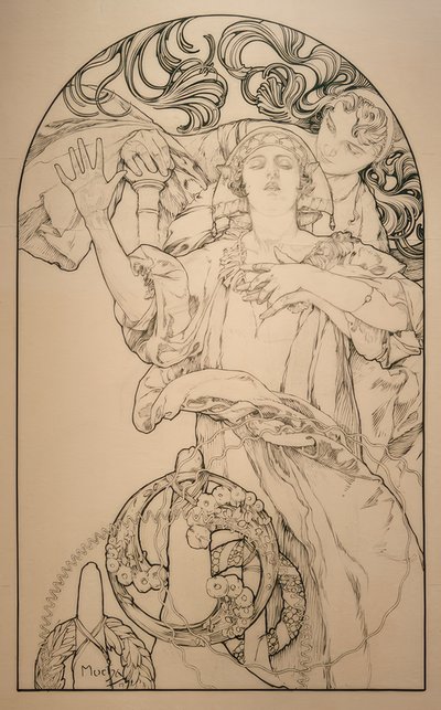 Kino mit Wurlitzer-Orgel von Alphonse Mucha