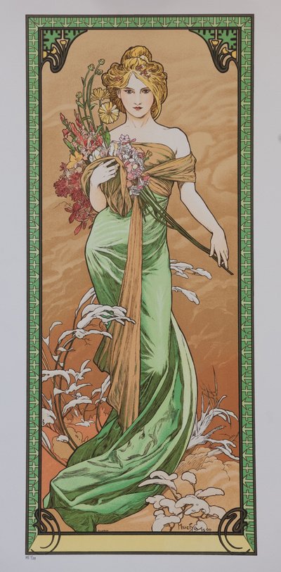 Frühling aus der Serie Les Saisons, 1900 von Alphonse Mucha