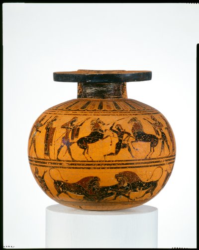 Terrakotta-Aryballos (Ölflasche), ca. 550 v. Chr. von Amasis Painter