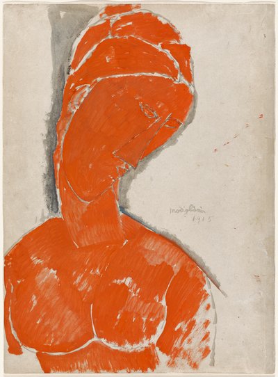Weibliche Büste in Rot von Amedeo Modigliani