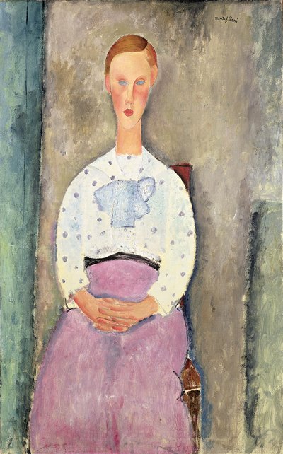 Mädchen mit gepunkteter Bluse, 1919 von Amedeo Modigliani