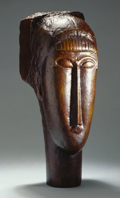 Kopf einer Frau mit Pony von Amedeo Modigliani